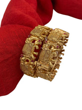 Niharika Gold Plated Elephant Design Bangle Set For Women By Gehna Shop Antique Golden Bangles